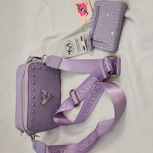 Valentino Orlandi Lavender  Crossbody Bag & Coordinating Betsey Johnson Wallet